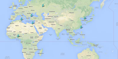 map of the points of contact